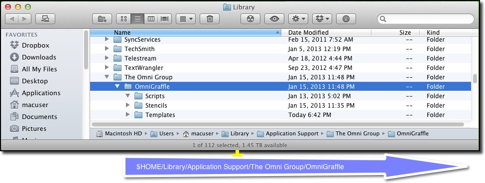 Location for Omnigraffle Templates in Lion